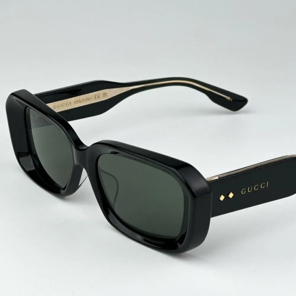 NEW Gucci GG1531SK 001 Black Grey Unisex Rectangle Sunglasses GG 1531SK
